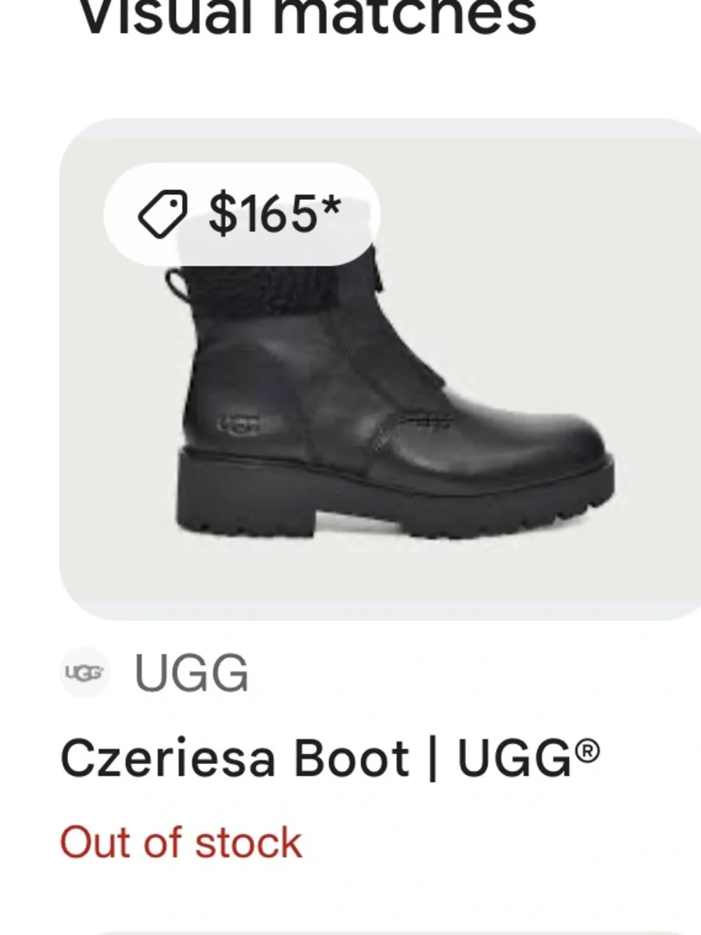 UGG Black Leather Shearling-Trim Lug Sole Ankle Boots